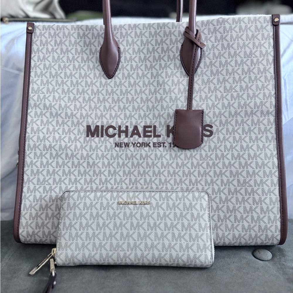 Michael Kors Gray and Brown Women's Bag